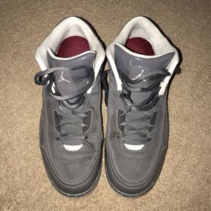 Men’s grey Jordan’s, somewhat warn